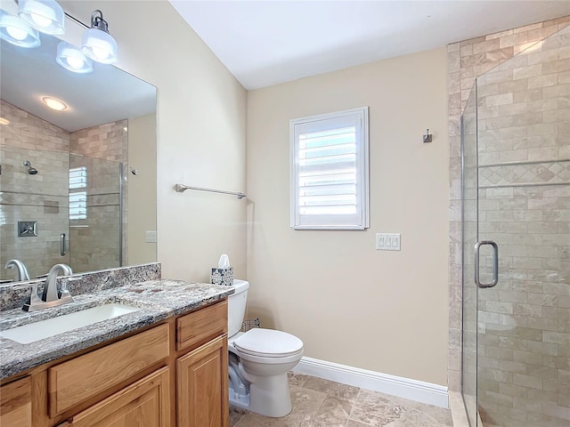 7688 SE 135th St, Summerfield, FL 34491 - bathroom featuring toilet, vanity, and a shower with shower door