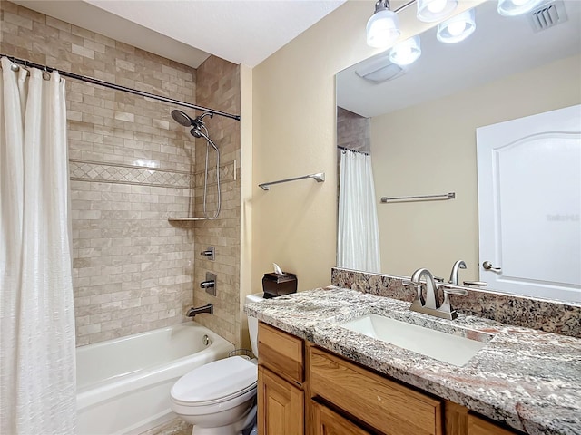 7688 SE 135th St, Summerfield, FL 34491 - full bathroom with vanity, toilet, and shower / bath combo with shower curtain
