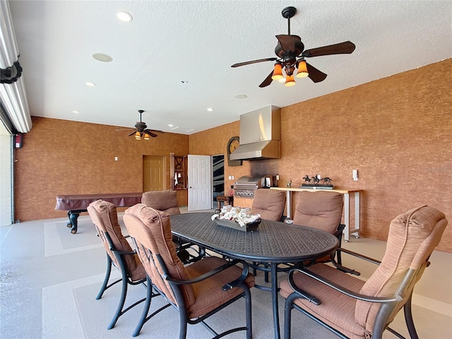 7688 SE 135th St, Summerfield, FL 34491 - dining area with ceiling fan and a textured ceiling