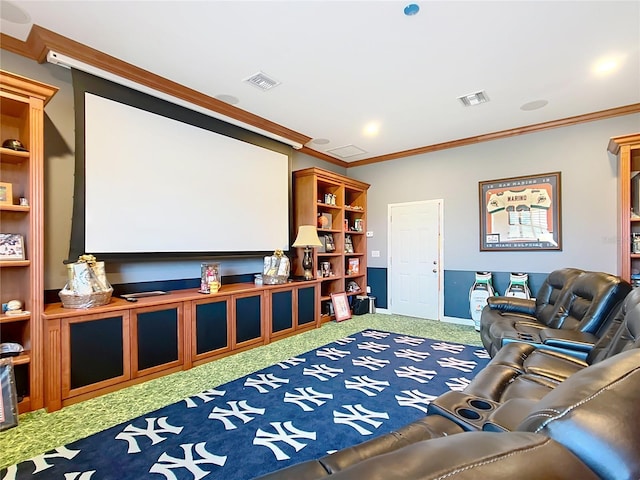 7688 SE 135th St, Summerfield, FL 34491 - carpeted cinema featuring crown molding