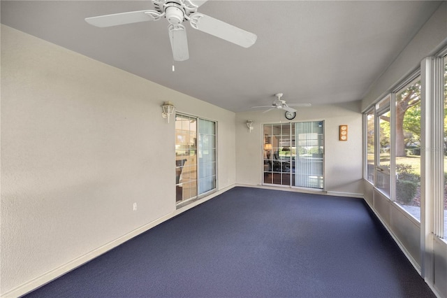 view of unfurnished sunroom