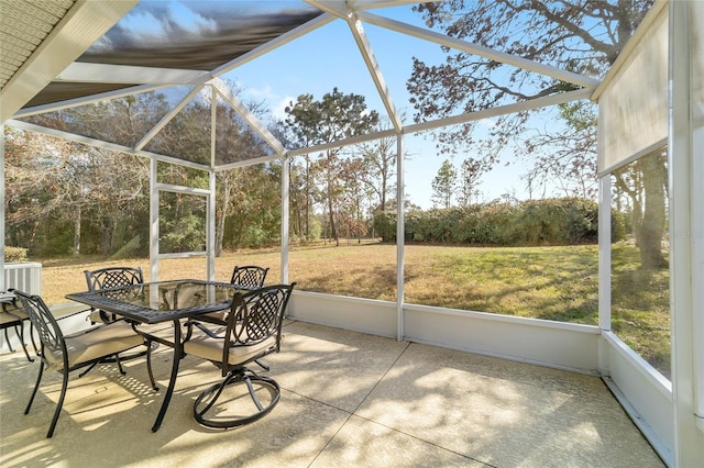 unfurnished sunroom featuring a wealth of natural light