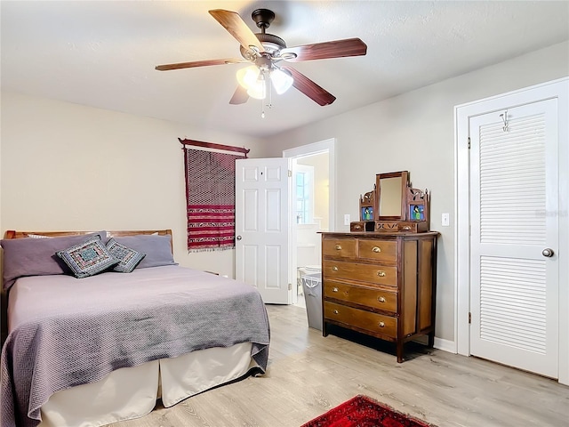 2457 Tamworth Ter, Punta Gorda, FL 33983 - bedroom featuring light wood finished floors and ceiling fan
