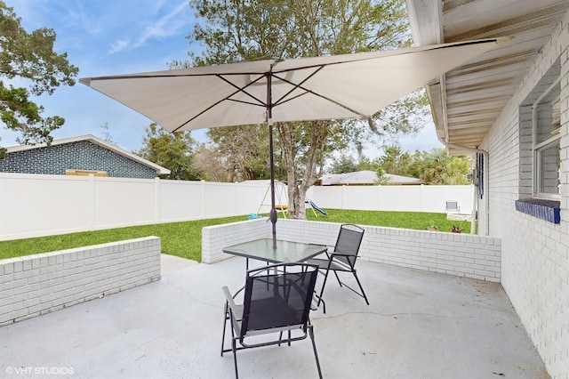 view of patio / terrace with a playground