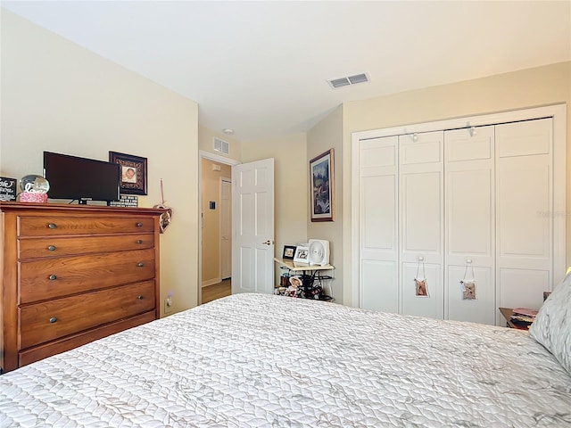 bedroom featuring a closet