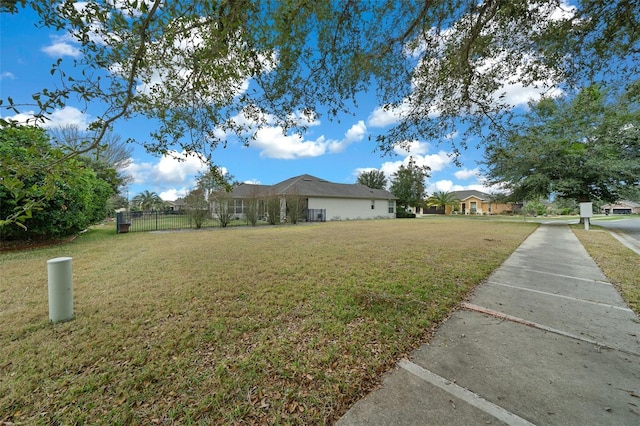 view of yard with fence