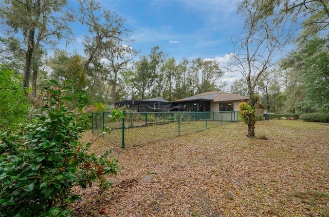 view of yard with fence