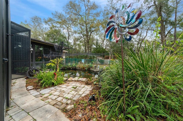 view of yard with fence