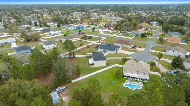 bird's eye view with a residential view