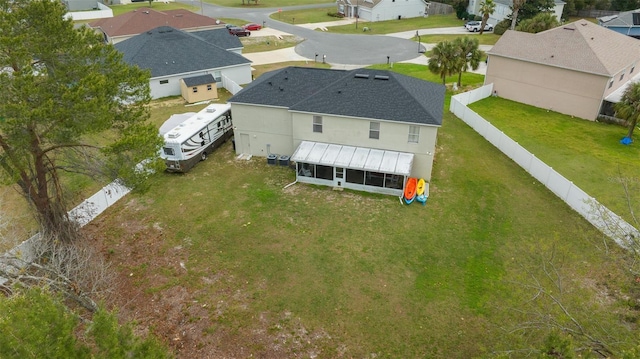 aerial view with a residential view