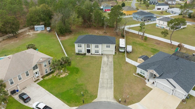 aerial view featuring a residential view