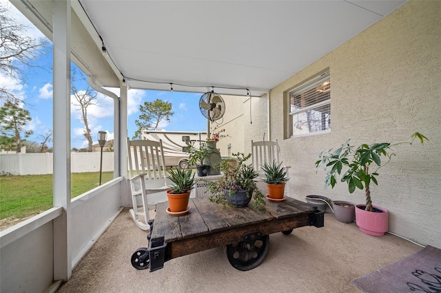 view of sunroom