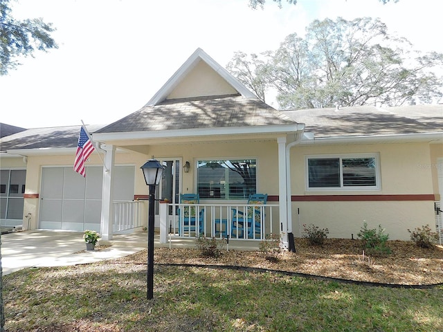 view of front of property featuring a porch