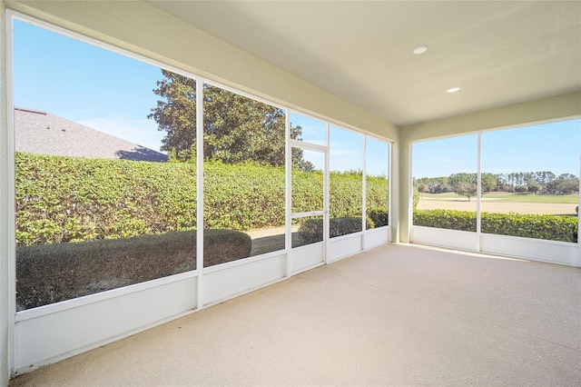 view of unfurnished sunroom