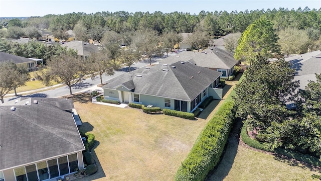 aerial view with a residential view