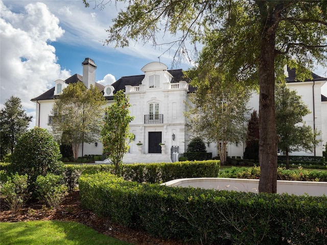 exterior space with a chimney