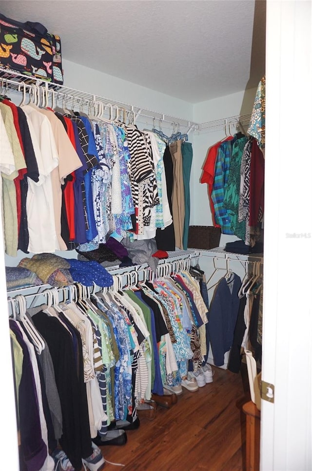 spacious closet with wood finished floors