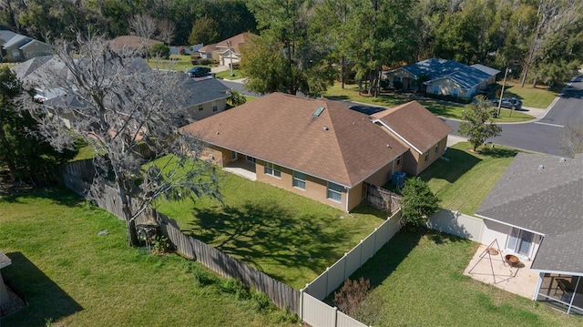 aerial view with a residential view