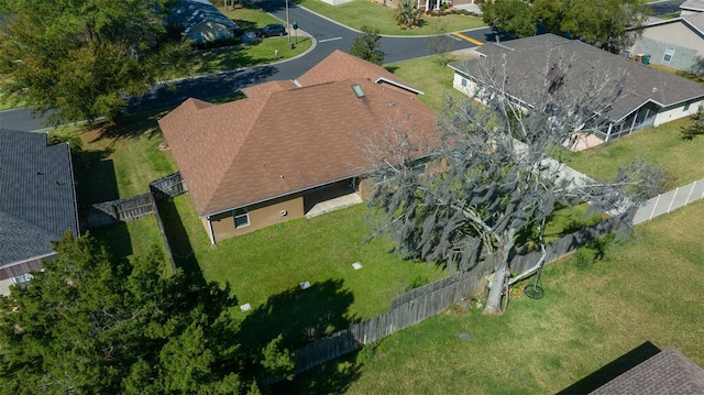 aerial view with a residential view