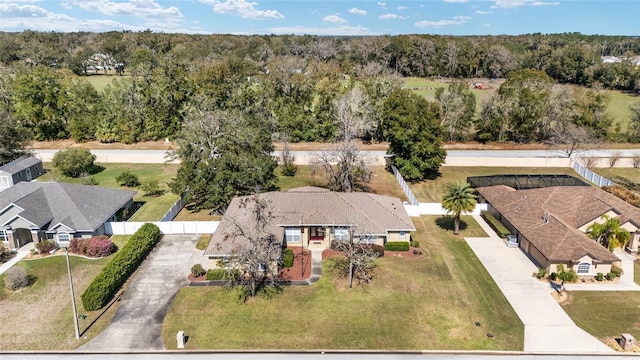 aerial view with a residential view