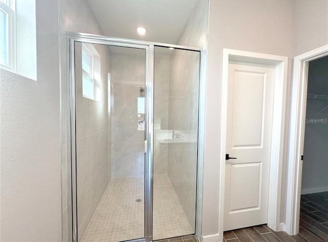 4501 SW 110th Ln, Ocala, FL 34476 - bathroom featuring a stall shower and recessed lighting