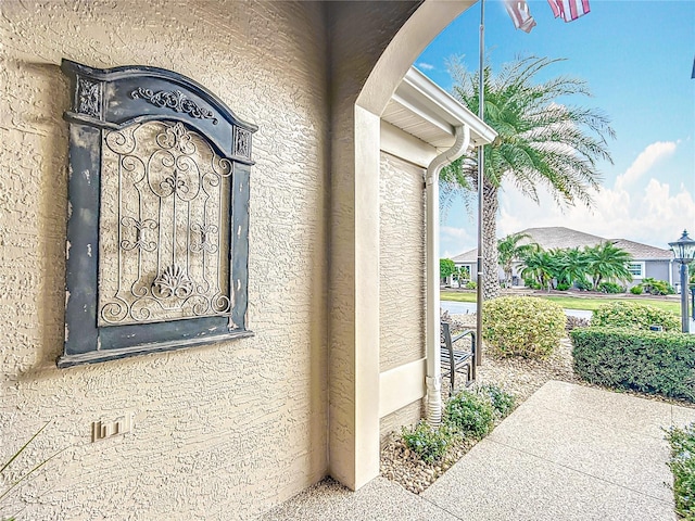 exterior details with stucco siding