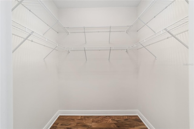 spacious closet with wood finished floors