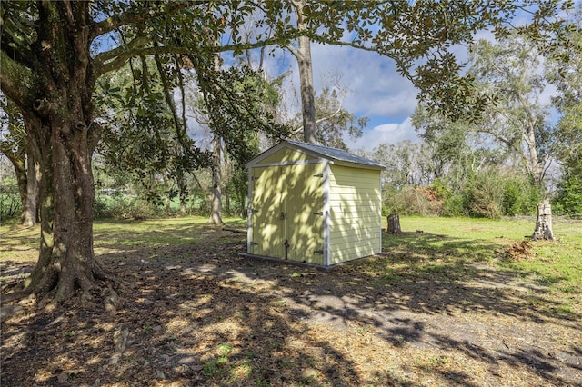 view of shed