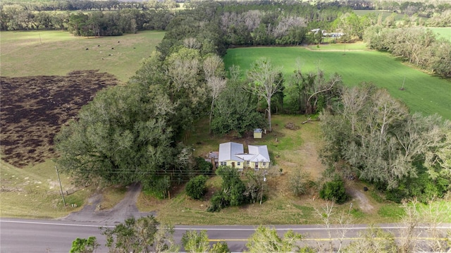 bird's eye view with a rural view