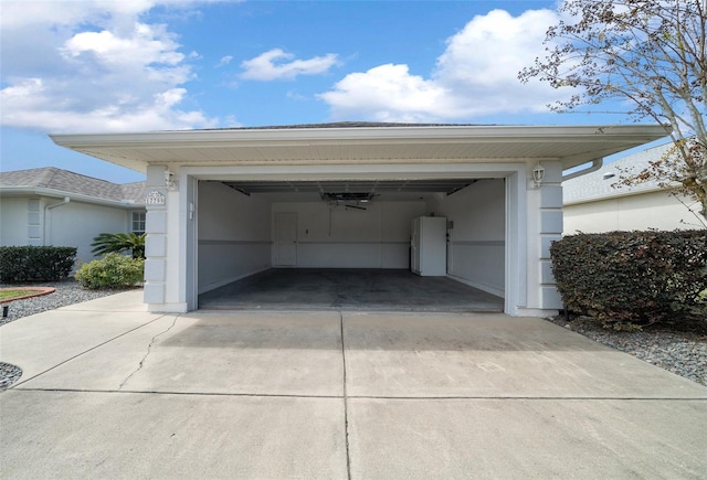 garage with driveway