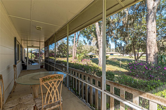 view of sunroom