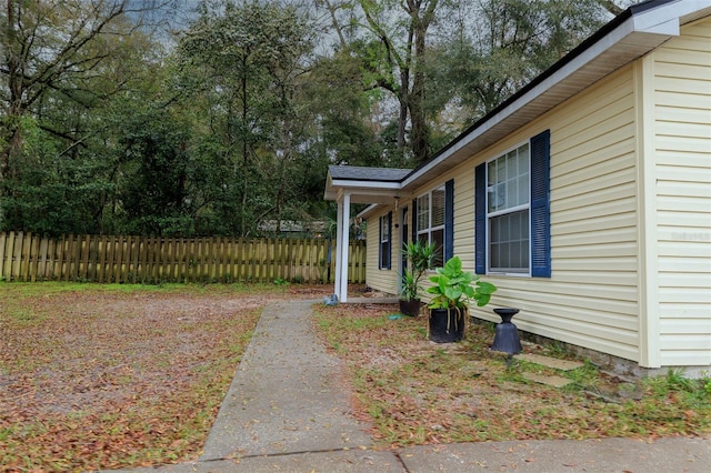 view of yard with fence