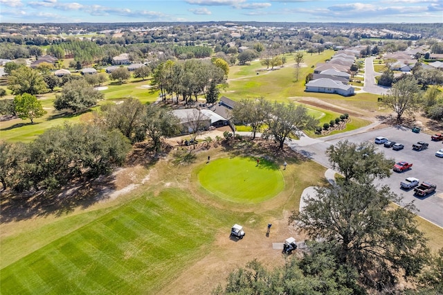 drone / aerial view featuring view of golf course