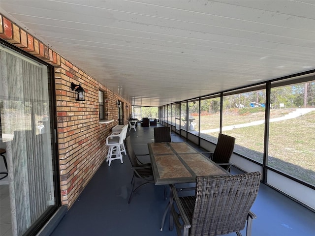 view of unfurnished sunroom