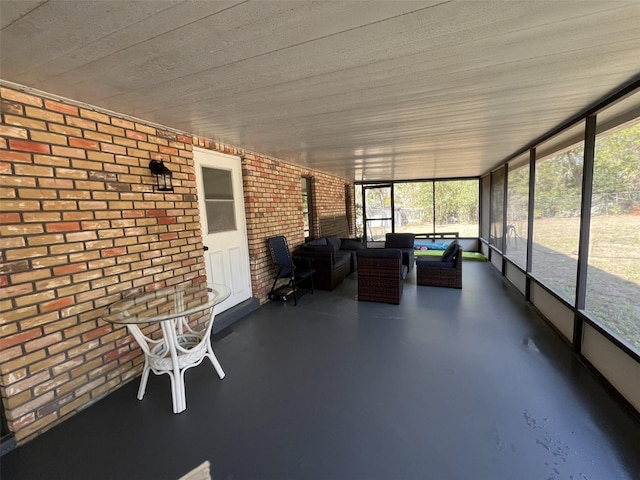 view of unfurnished sunroom