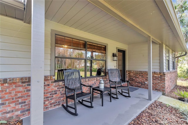 view of patio featuring covered porch