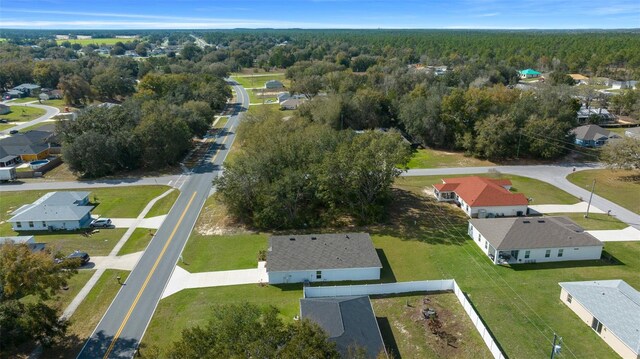 aerial view with a residential view and a forest view