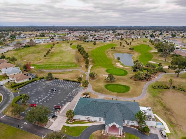 bird's eye view featuring a residential view and golf course view