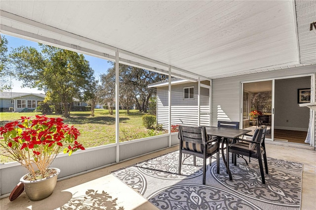 view of sunroom