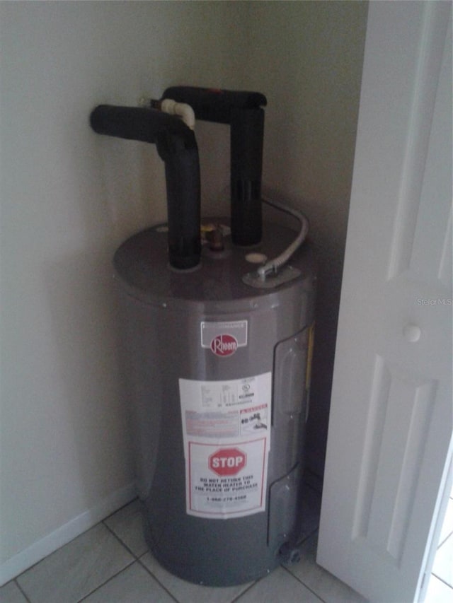 utility room with water heater