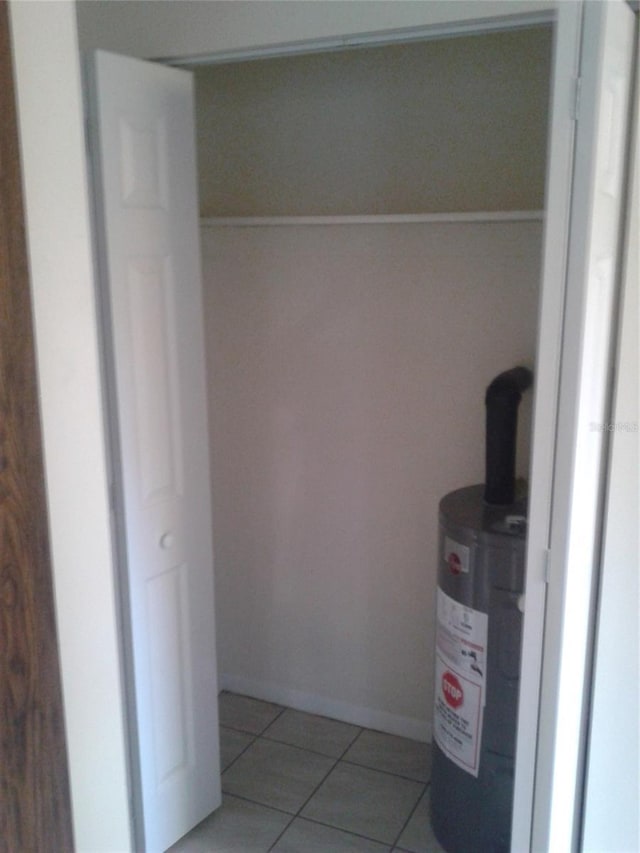 closet featuring electric water heater