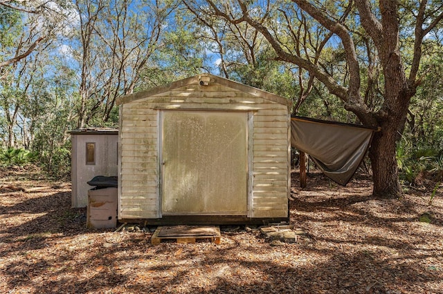 view of shed