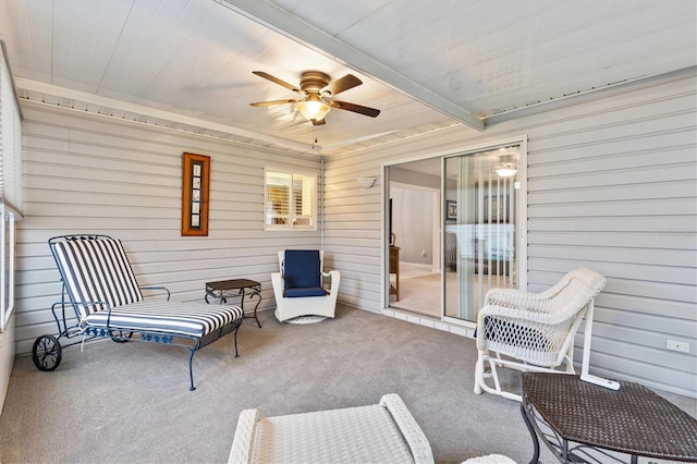 view of patio / terrace featuring a ceiling fan