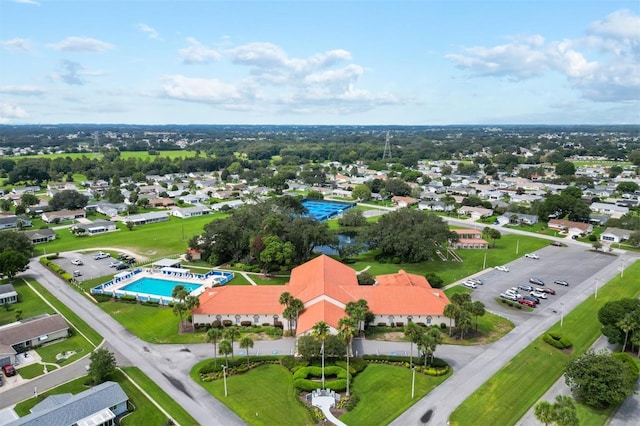 aerial view with a residential view