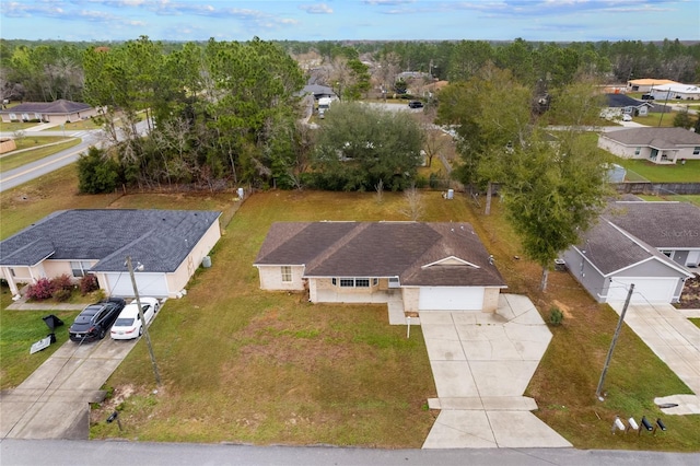 drone / aerial view with a residential view