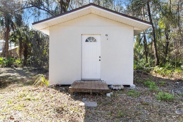 view of shed