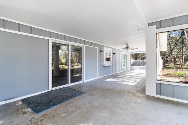 view of patio with a ceiling fan