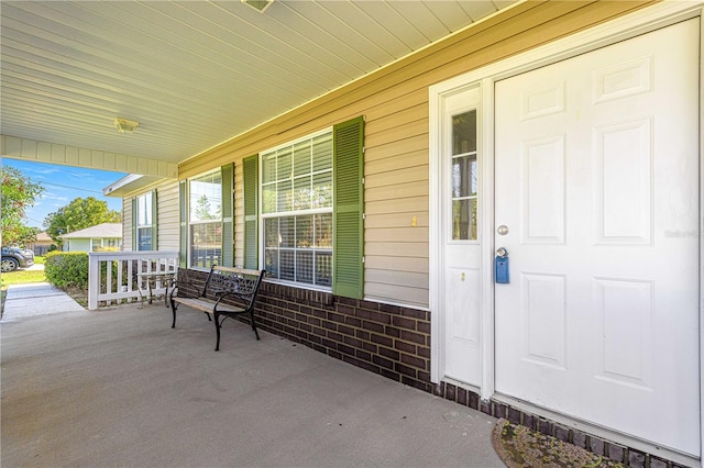 view of patio with a porch