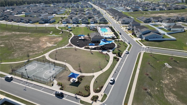 aerial view with a residential view