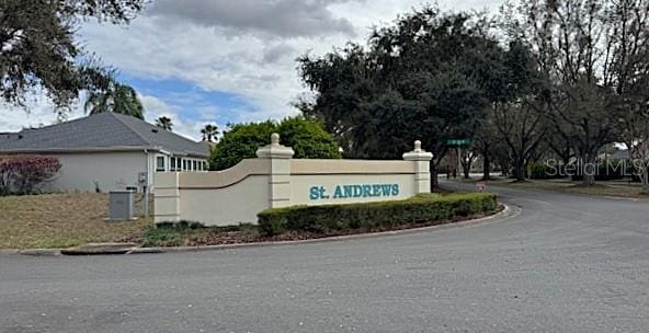 view of community sign